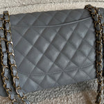 CHANEL Handbag 20C Grey Caviar Quilted Jumbo Classic Flap LGHW - Redeluxe