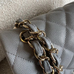 CHANEL Handbag 20C Grey Caviar Quilted Jumbo Classic Flap LGHW - Redeluxe