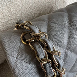 CHANEL Handbag 20C Grey Caviar Quilted Jumbo Classic Flap LGHW - Redeluxe
