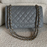 CHANEL Handbag 20C Grey Caviar Quilted Jumbo Classic Flap LGHW - Redeluxe
