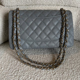 CHANEL Handbag 20C Grey Caviar Quilted Jumbo Classic Flap LGHW - Redeluxe