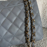 CHANEL Handbag 20C Grey Caviar Quilted Jumbo Classic Flap LGHW - Redeluxe