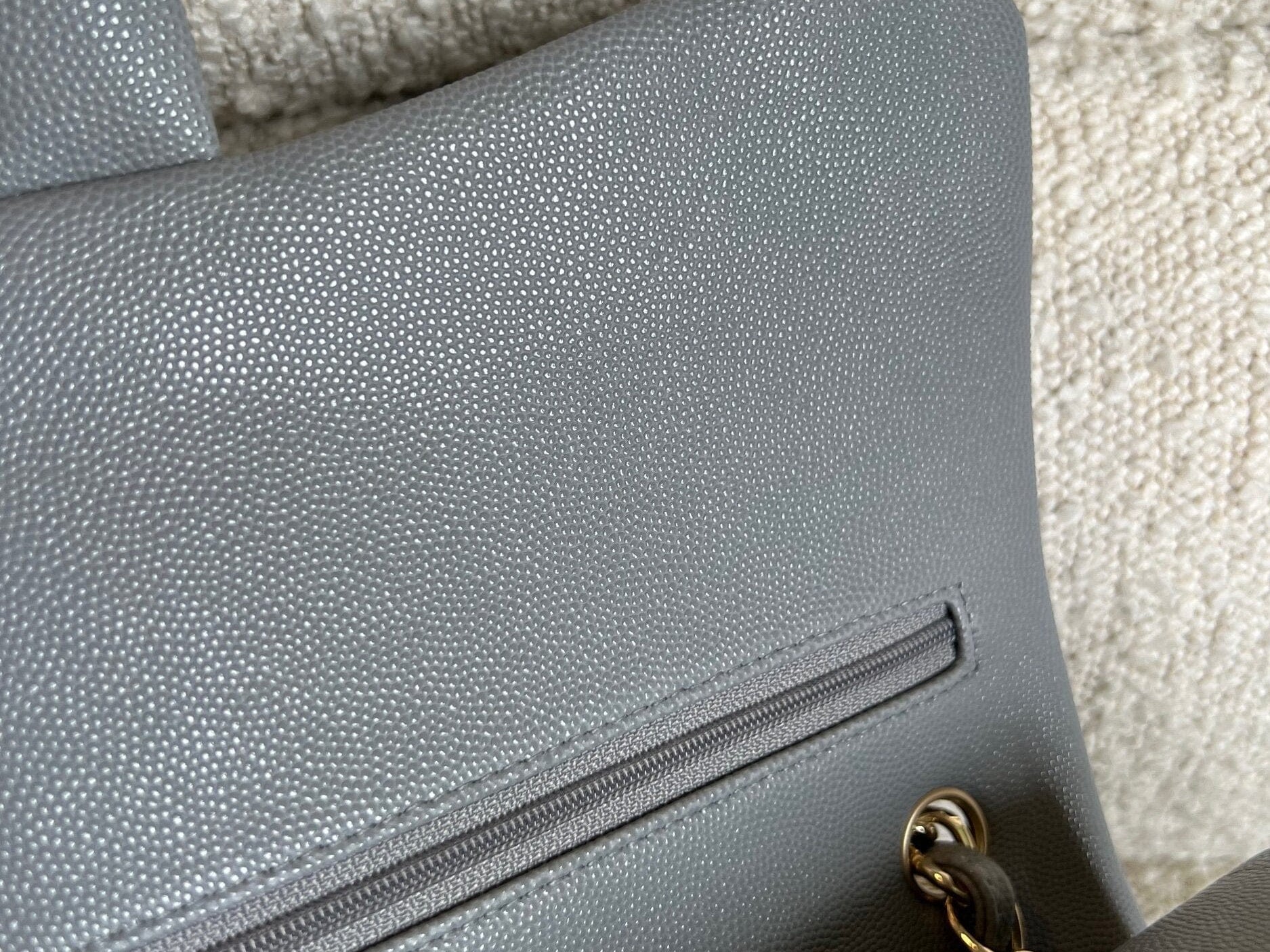 CHANEL Handbag 20C Grey Caviar Quilted Jumbo Classic Flap LGHW - Redeluxe