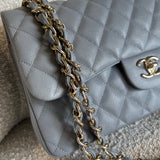 CHANEL Handbag 20C Grey Caviar Quilted Jumbo Classic Flap LGHW - Redeluxe