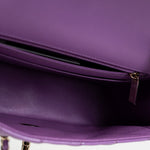CHANEL Handbag 20C Purple Patent Quilted Mini Rectangular Flap LGHW - Redeluxe