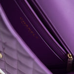 CHANEL Handbag 20C Purple Patent Quilted Mini Rectangular Flap LGHW - Redeluxe