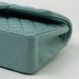 CHANEL Handbag 20C Tiffany Blue Caviar Quilted Classic Flap Medium Light Gold Hardware - Redeluxe