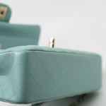 CHANEL Handbag 20C Tiffany Blue Caviar Quilted Classic Flap Medium Light Gold Hardware - Redeluxe