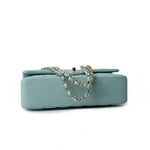 CHANEL Handbag 20C Tiffany Blue Caviar Quilted Classic Flap Medium Light Gold Hardware - Redeluxe