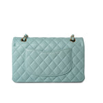 CHANEL Handbag 20C Tiffany Blue Caviar Quilted Classic Flap Medium Light Gold Hardware - Redeluxe