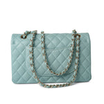 CHANEL Handbag 20C Tiffany Blue Caviar Quilted Classic Flap Medium Light Gold Hardware - Redeluxe