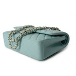 CHANEL Handbag 20C Tiffany Blue Caviar Quilted Classic Flap Medium Light Gold Hardware - Redeluxe
