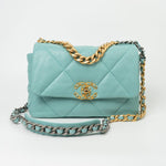 CHANEL Handbag 20C Tiffany Blue Goatskin 19 Flap Small Mixed Hardware - Redeluxe