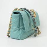 CHANEL Handbag 20C Tiffany Blue Goatskin 19 Flap Small Mixed Hardware - Redeluxe