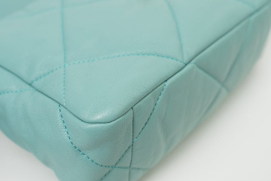 CHANEL Handbag 20C Tiffany Blue Goatskin 19 Flap Small Mixed Hardware - Redeluxe