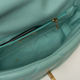 CHANEL Handbag 20C Tiffany Blue Goatskin 19 Flap Small Mixed Hardware - Redeluxe
