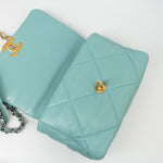 CHANEL Handbag 20C Tiffany Blue Goatskin 19 Flap Small Mixed Hardware - Redeluxe