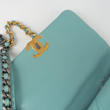 CHANEL Handbag 20C Tiffany Blue Goatskin 19 Flap Small Mixed Hardware - Redeluxe