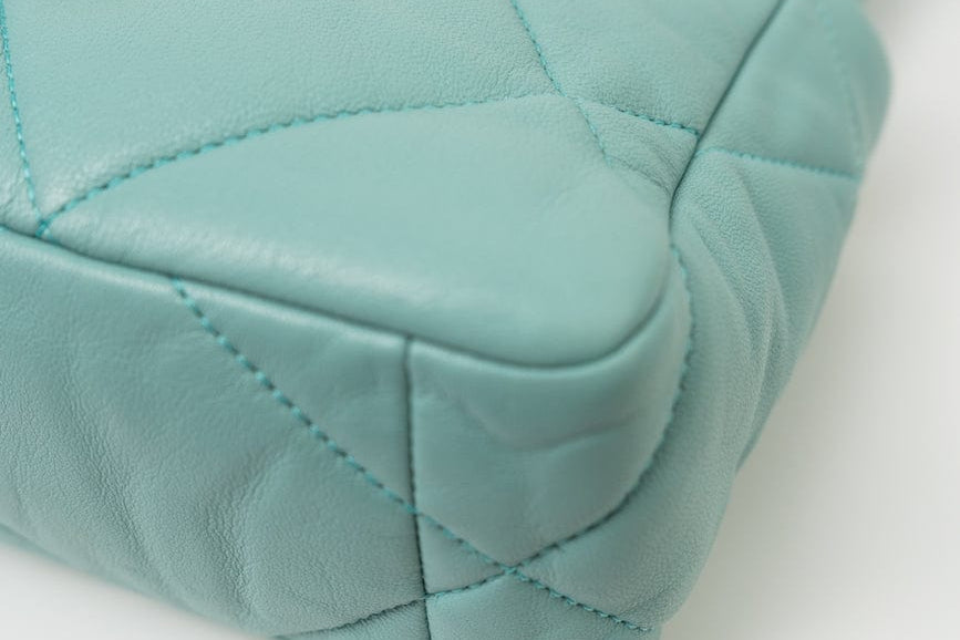 CHANEL Handbag 20C Tiffany Blue Goatskin 19 Flap Small Mixed Hardware - Redeluxe
