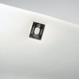 CHANEL Handbag 20K Iridescent White Caviar Quilted Coco Handle Medium Light Gold Hardware - Redeluxe