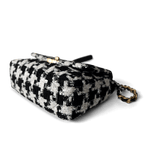 CHANEL Handbag 20S Black / White Ribbon Tweed 19 Flap Mixed Hardware Small - Redeluxe