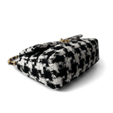 CHANEL Handbag 20S Black / White Ribbon Tweed 19 Flap Mixed Hardware Small - Redeluxe