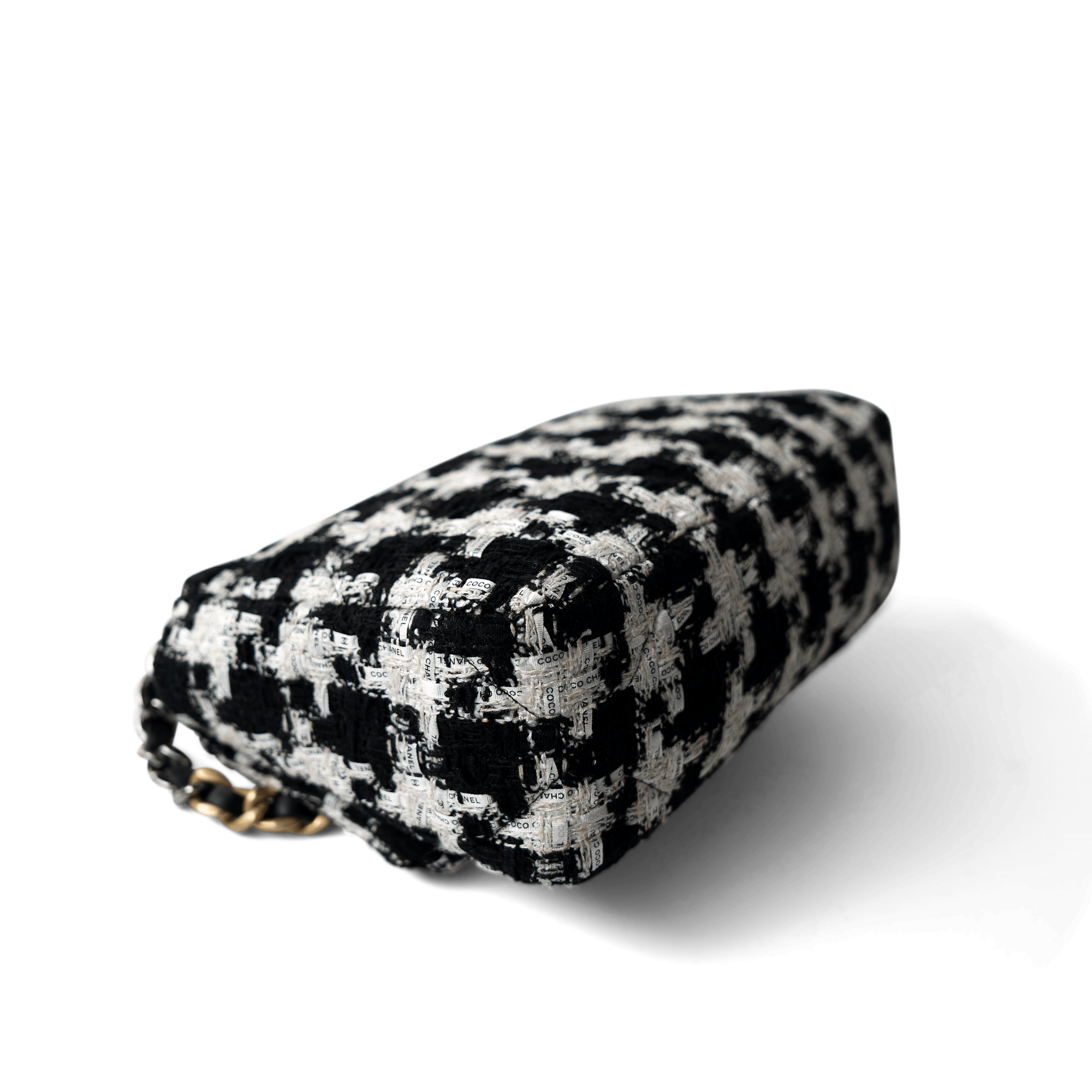 CHANEL Handbag 20S Black / White Ribbon Tweed 19 Flap Mixed Hardware Small - Redeluxe