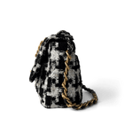 CHANEL Handbag 20S Black / White Ribbon Tweed 19 Flap Mixed Hardware Small - Redeluxe