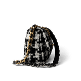 CHANEL Handbag 20S Black / White Ribbon Tweed 19 Flap Mixed Hardware Small - Redeluxe