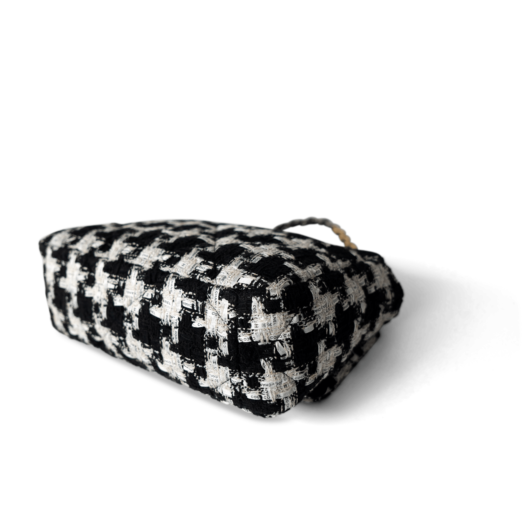 CHANEL Handbag 20S Black / White Ribbon Tweed 19 Flap Mixed Hardware Small - Redeluxe