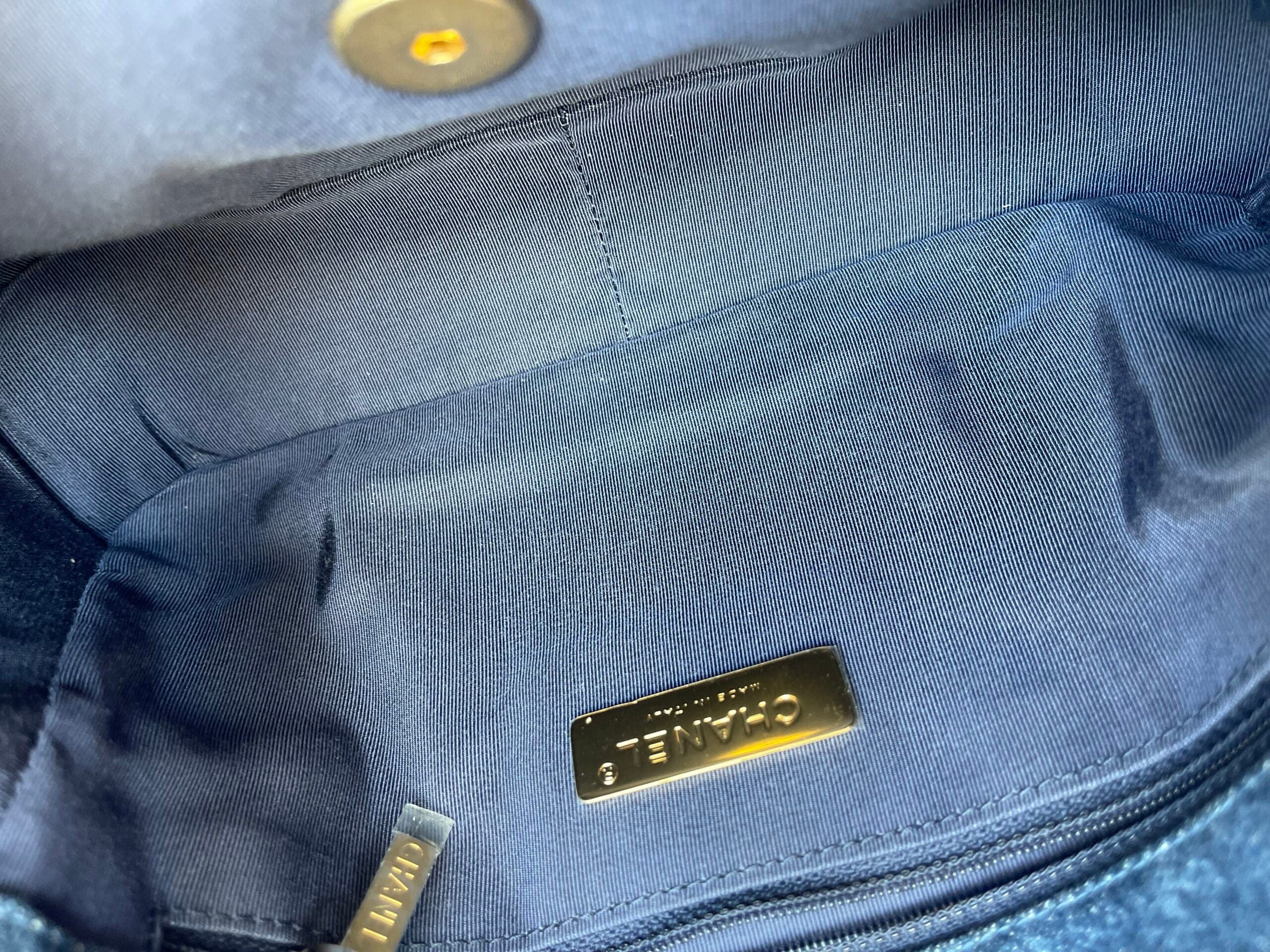 CHANEL Handbag 20S Blue Denim 19 Flap Quilted Small Mixed Hardware - Redeluxe