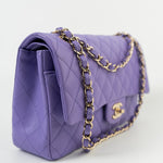 CHANEL Handbag 20S Purple Caviar Quilted Classic Flap Medium - Redeluxe