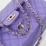 CHANEL Handbag 20S Purple Caviar Quilted Classic Flap Medium - Redeluxe