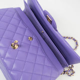 CHANEL Handbag 20S Purple Caviar Quilted Classic Flap Medium - Redeluxe