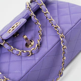 CHANEL Handbag 20S Purple Caviar Quilted Classic Flap Medium - Redeluxe