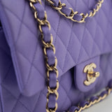CHANEL Handbag 20S Purple Caviar Quilted Classic Flap Medium - Redeluxe