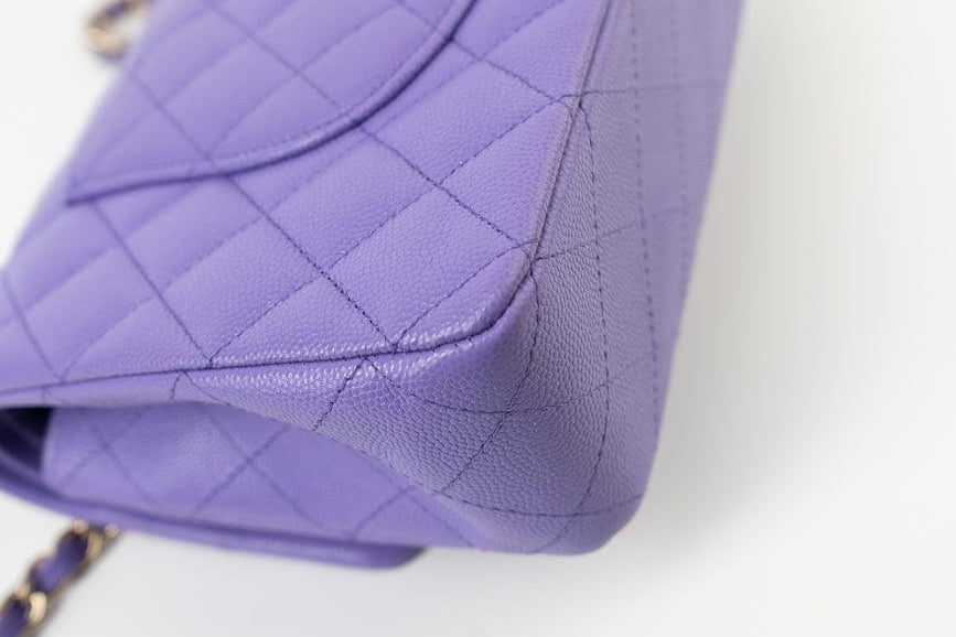 CHANEL Handbag 20S Purple Caviar Quilted Classic Flap Medium - Redeluxe