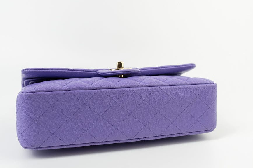 CHANEL Handbag 20S Purple Caviar Quilted Classic Flap Medium - Redeluxe