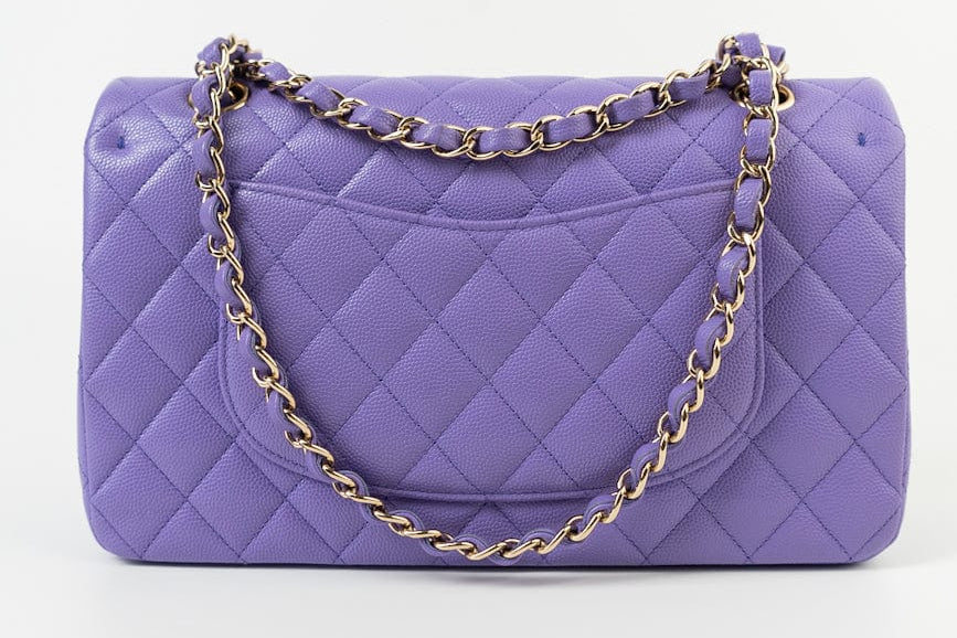 CHANEL Handbag 20S Purple Caviar Quilted Classic Flap Medium - Redeluxe