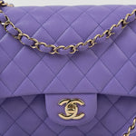 CHANEL Handbag 20S Purple Caviar Quilted Classic Flap Medium - Redeluxe