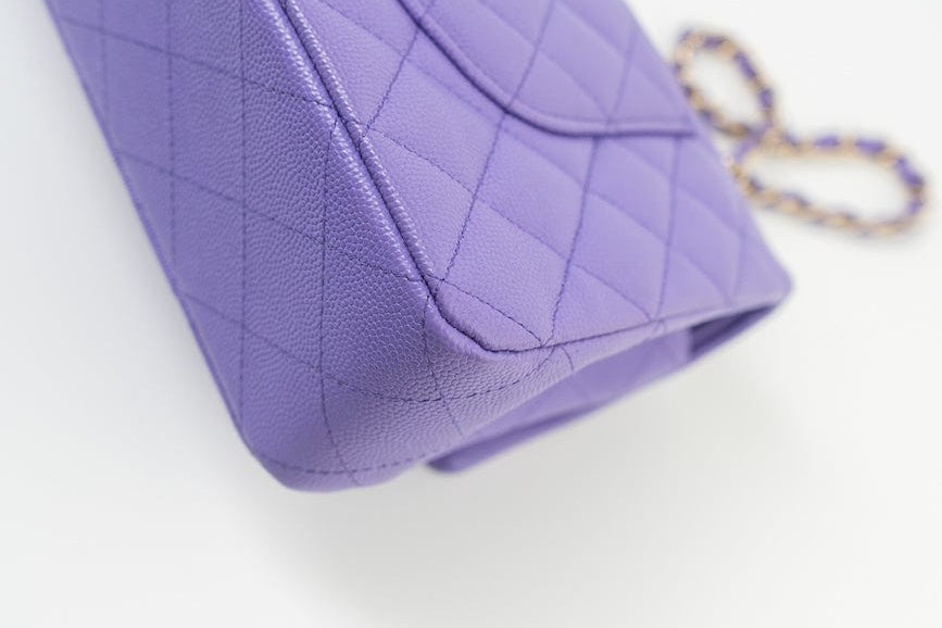 CHANEL Handbag 20S Purple Caviar Quilted Classic Flap Medium - Redeluxe