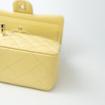 CHANEL Handbag 20S Yellow Caviar Quilted Classic Flap Small Light Gold Hardware - Redeluxe