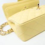 CHANEL Handbag 20S Yellow Caviar Quilted Classic Flap Small Light Gold Hardware - Redeluxe