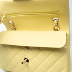 CHANEL Handbag 20S Yellow Caviar Quilted Classic Flap Small Light Gold Hardware - Redeluxe
