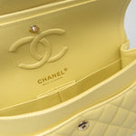 CHANEL Handbag 20S Yellow Caviar Quilted Classic Flap Small Light Gold Hardware - Redeluxe