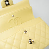 CHANEL Handbag 20S Yellow Caviar Quilted Classic Flap Small Light Gold Hardware - Redeluxe