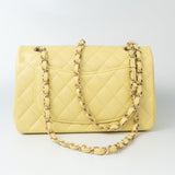 CHANEL Handbag 20S Yellow Caviar Quilted Classic Flap Small Light Gold Hardware - Redeluxe