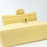 CHANEL Handbag 20S Yellow Caviar Quilted Classic Flap Small Light Gold Hardware - Redeluxe