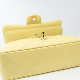 CHANEL Handbag 20S Yellow Caviar Quilted Classic Flap Small Light Gold Hardware - Redeluxe