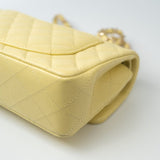 CHANEL Handbag 20S Yellow Caviar Quilted Classic Flap Small Light Gold Hardware - Redeluxe